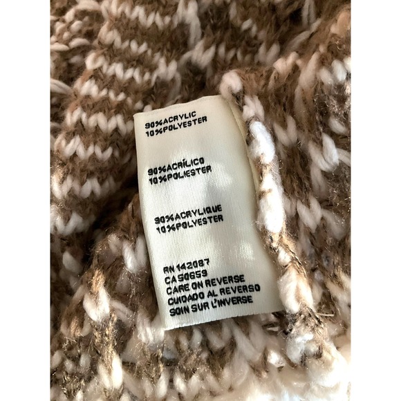 SIMPLY NOELLE Women's One Size Knit Button Front Poncho Sweater Brown White‎ - Picture 7 of 7